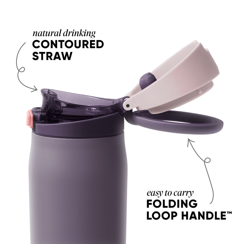 Simple Modern 24oz Mesa Loop Water Bottle with Covered Spout | Pink Champagne M409M