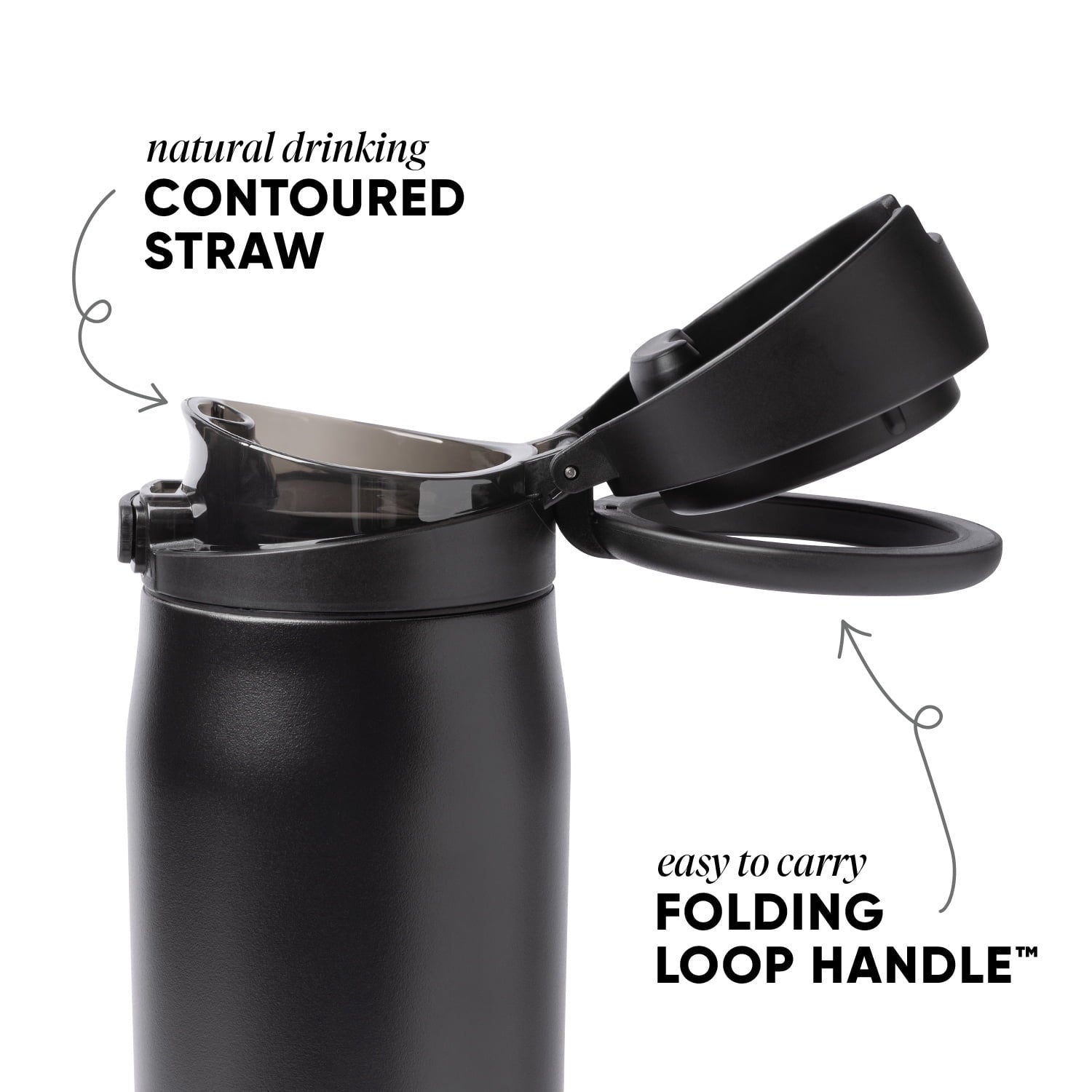 Simple Modern 24oz Mesa Loop Water Bottle with Covered Spout | Pink Champagne M409M