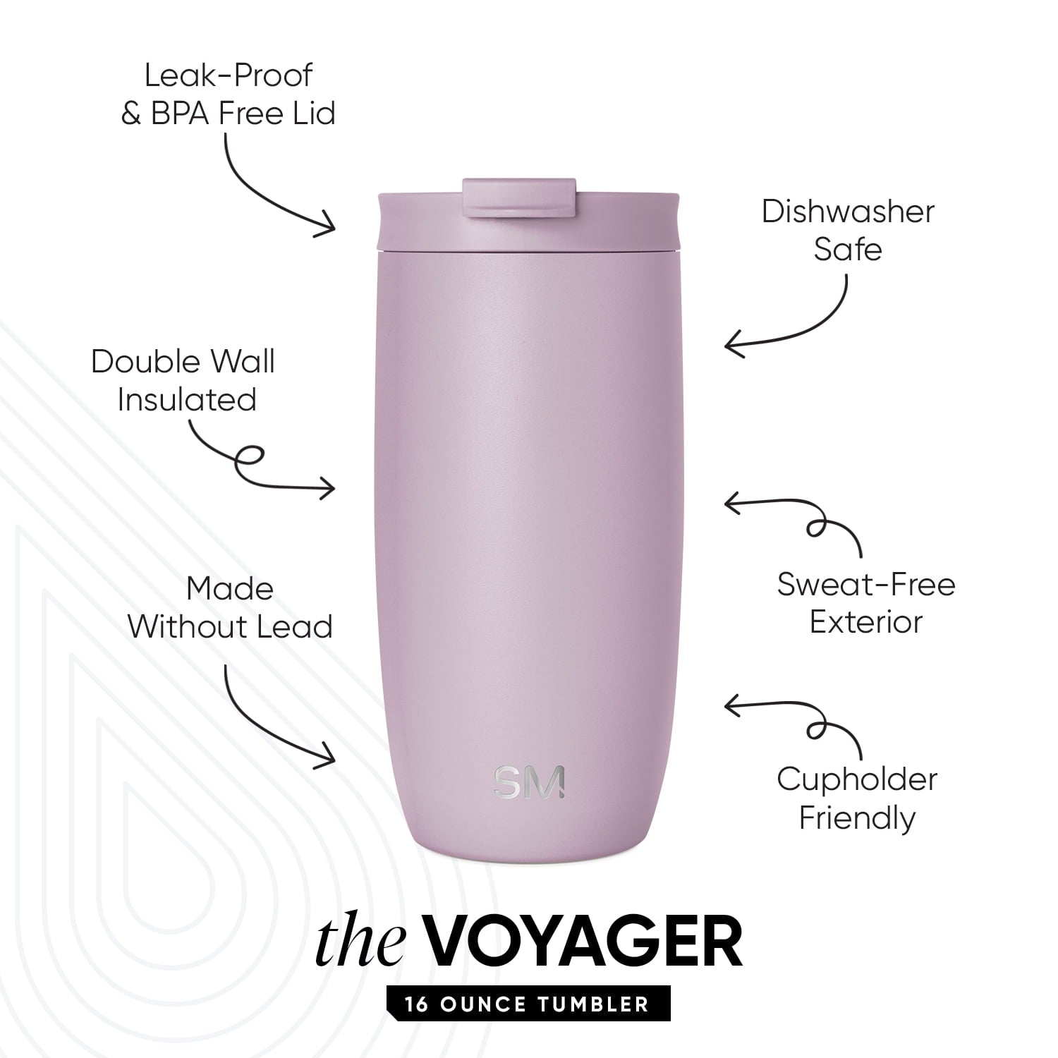 Simple Modern 16 fl oz Insulated Stainless Steel Voyager Coffee Tumbler with Insulated Flip Lid M394K