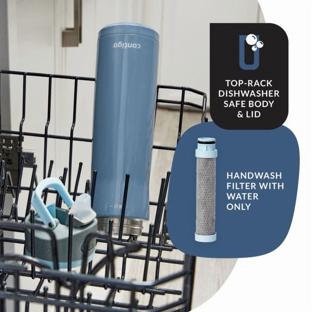 Contigo 24 oz. Wells Chill Stainless Steel Filter Bottle w/ Filters - Dark Ice M84T