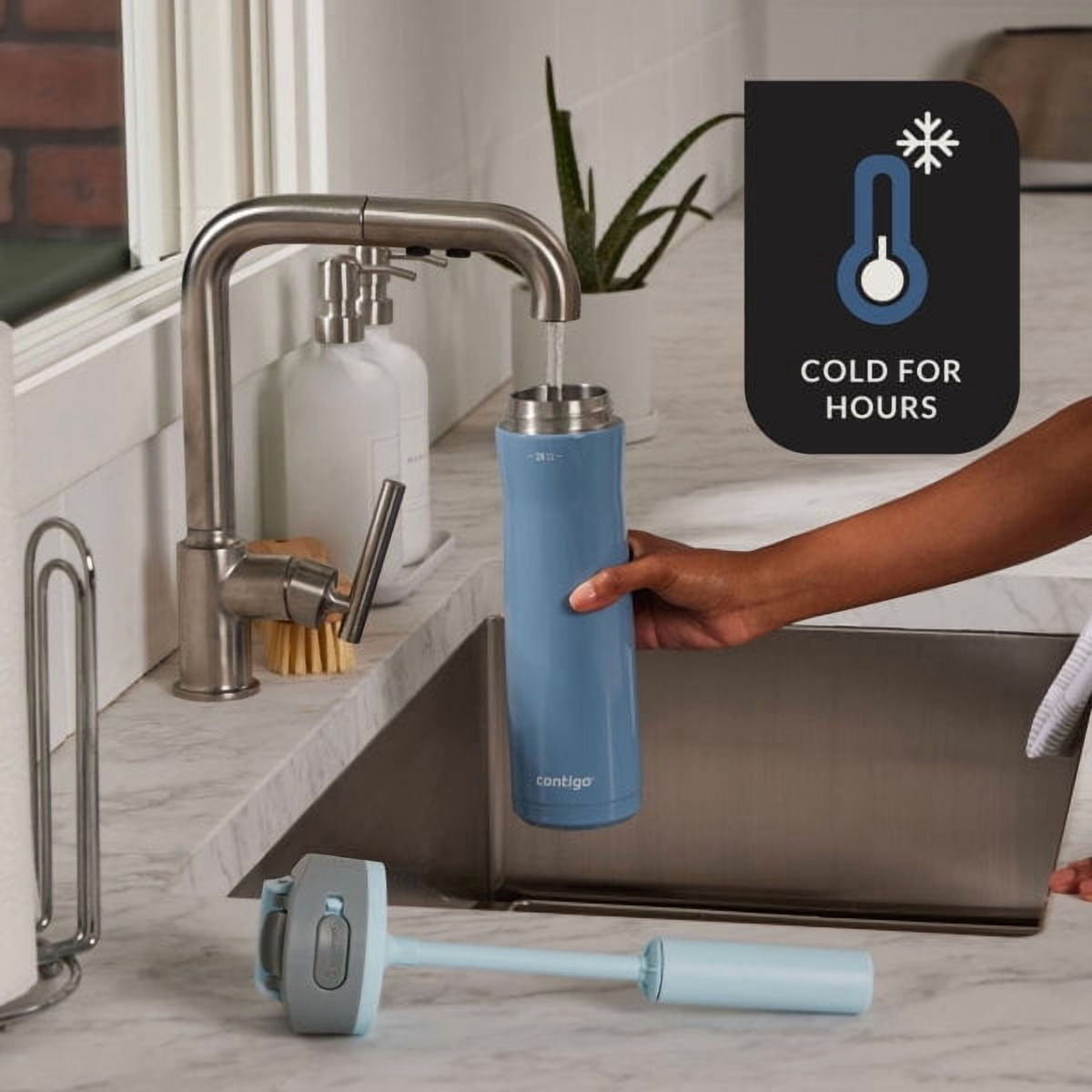 Contigo 24 oz. Wells Chill Stainless Steel Filter Bottle w/ Filters - Dark Ice M84T