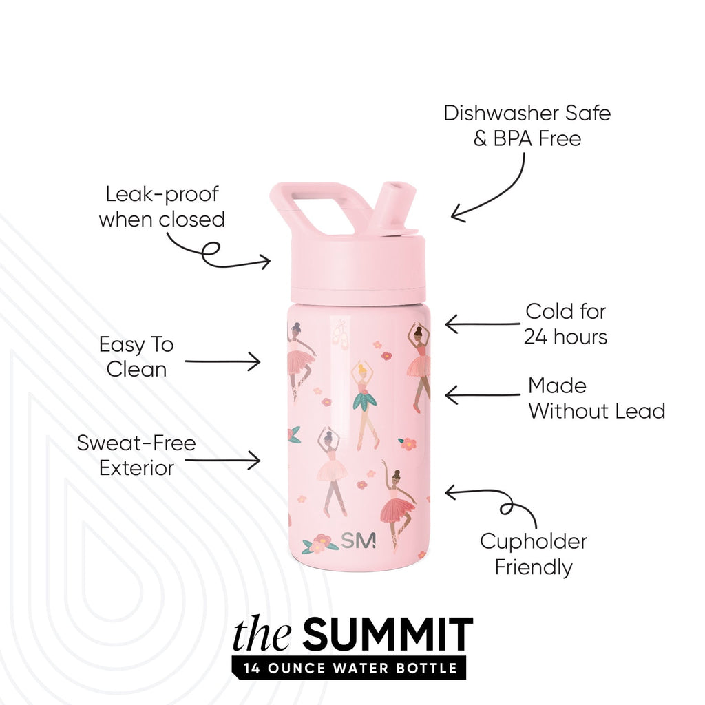 Simple Modern 14oz Summit Water Bottle with Straw Lid | Confetti M429E