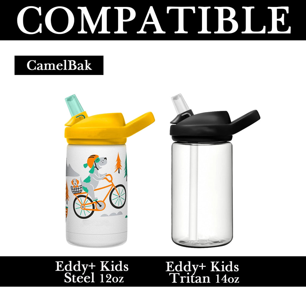 Linkidea Water Bottle Sleeve Compatible with CamelBak Eddy+ Tritan 14oz, Steel 12oz Kids Bottle, Waterbottle Holder Bag with Name Tag, Black M386F