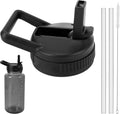 Straw Lid Compatible with Nalgene Water Bottles 32 OZ, BPA-Free Straws Lid with Handle for Nalgene Wide Mouth, Replacement Bottle Cap Accessories with 2 Straws and 1 Straw Brush M230Y