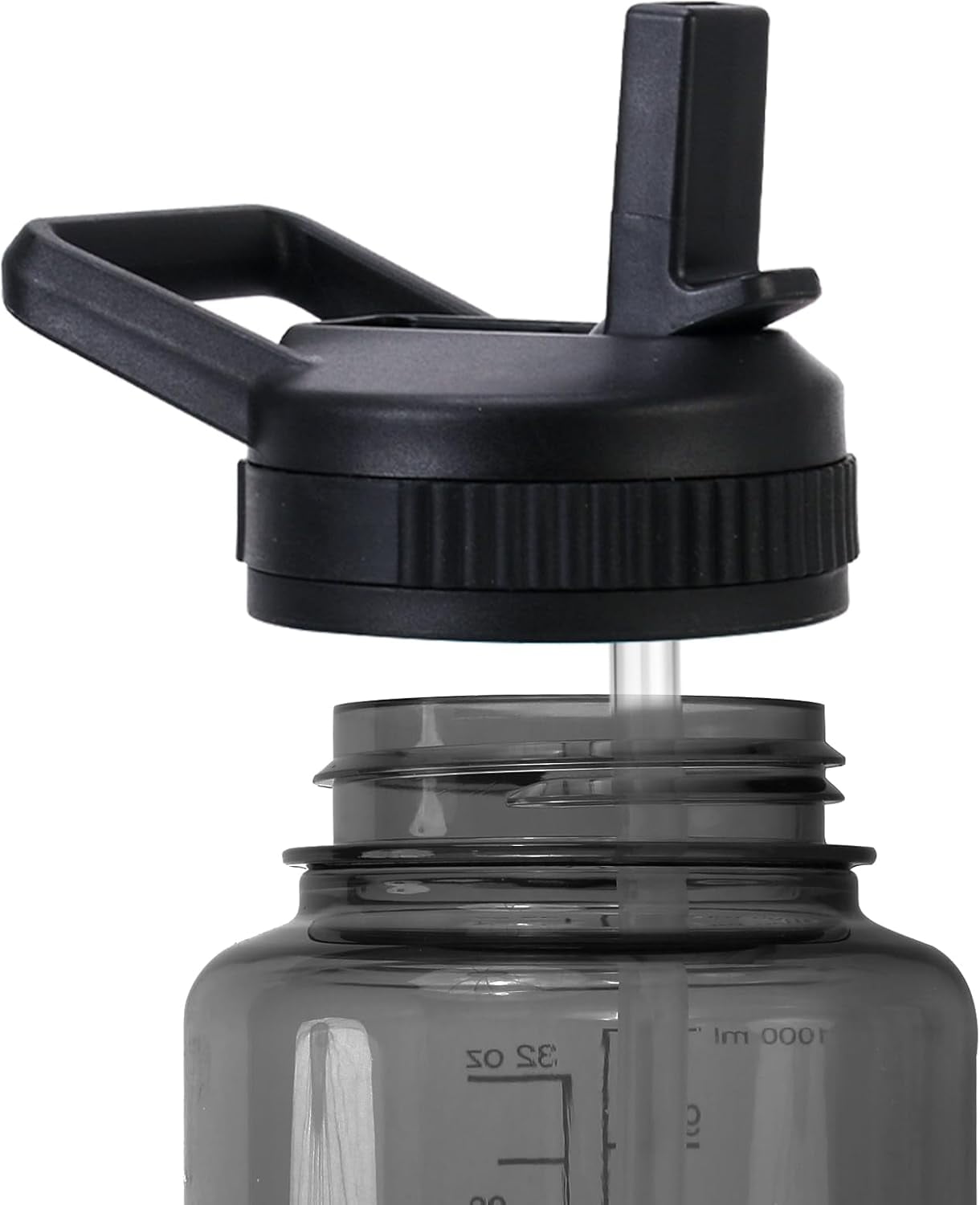Straw Lid Compatible with Nalgene Water Bottles 32 OZ, BPA-Free Straws Lid with Handle for Nalgene Wide Mouth, Replacement Bottle Cap Accessories with 2 Straws and 1 Straw Brush M230Y