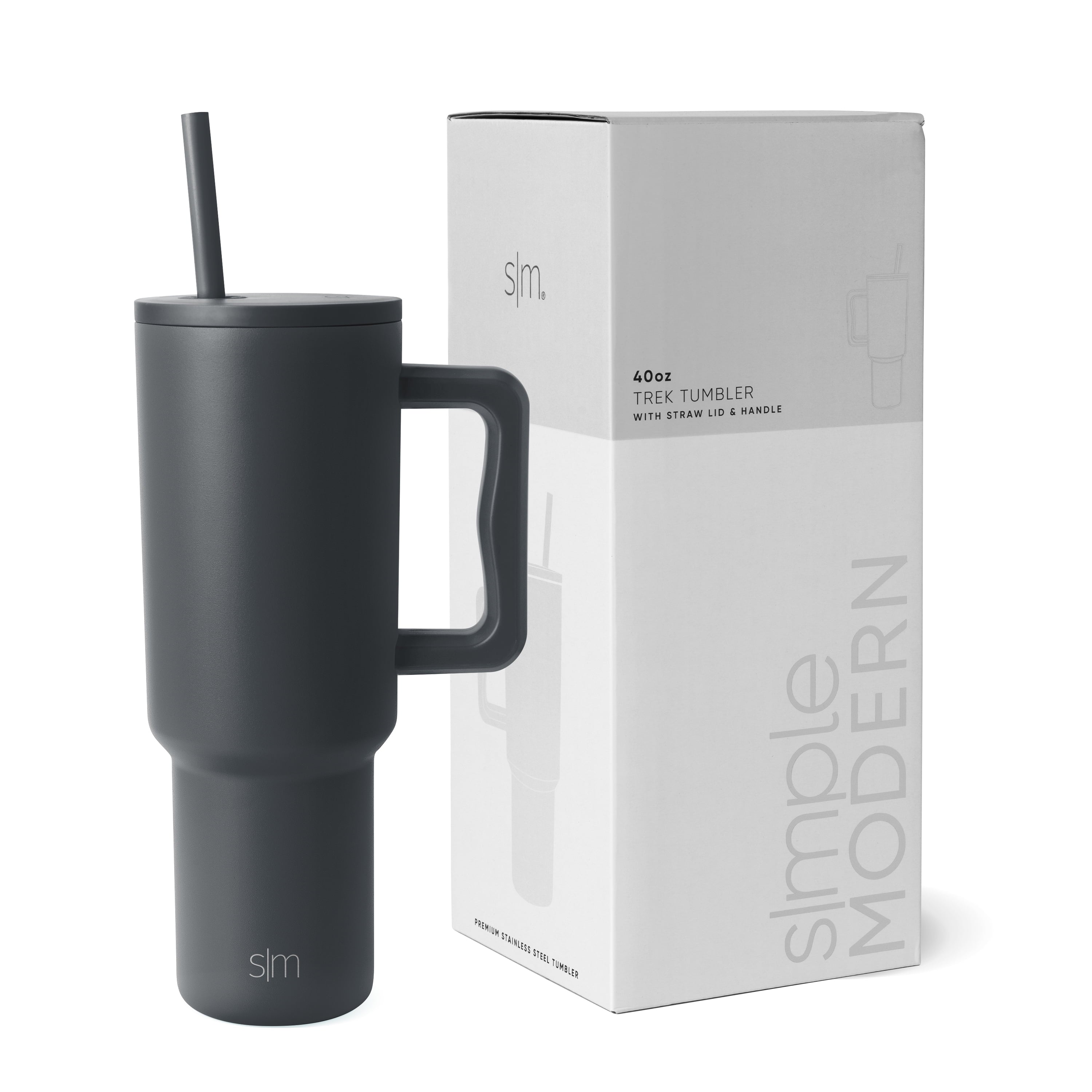 Simple Modern 40 fl oz Insulated Stainless Steel Trek Tumbler with Straw Lid | 80s Mix M403T