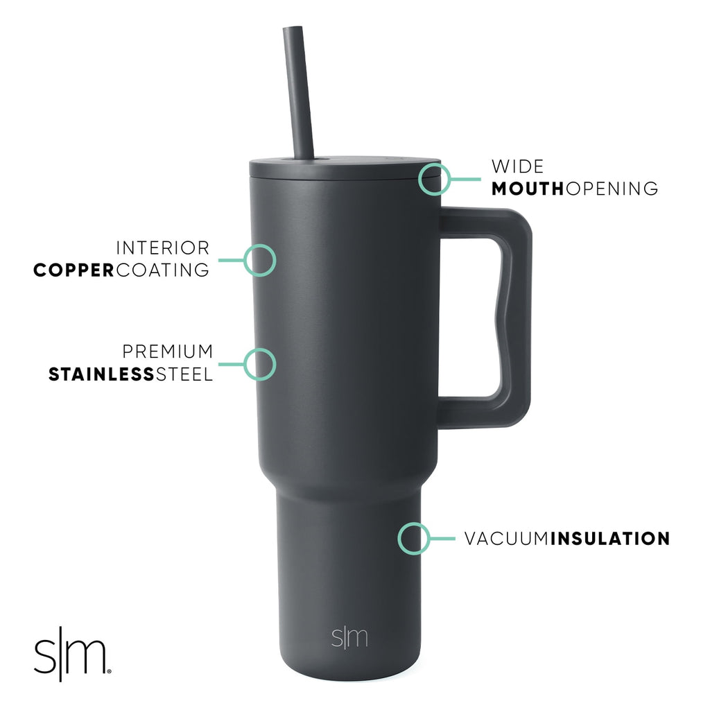 Simple Modern 40 fl oz Insulated Stainless Steel Trek Tumbler with Straw Lid | 80s Mix M403T