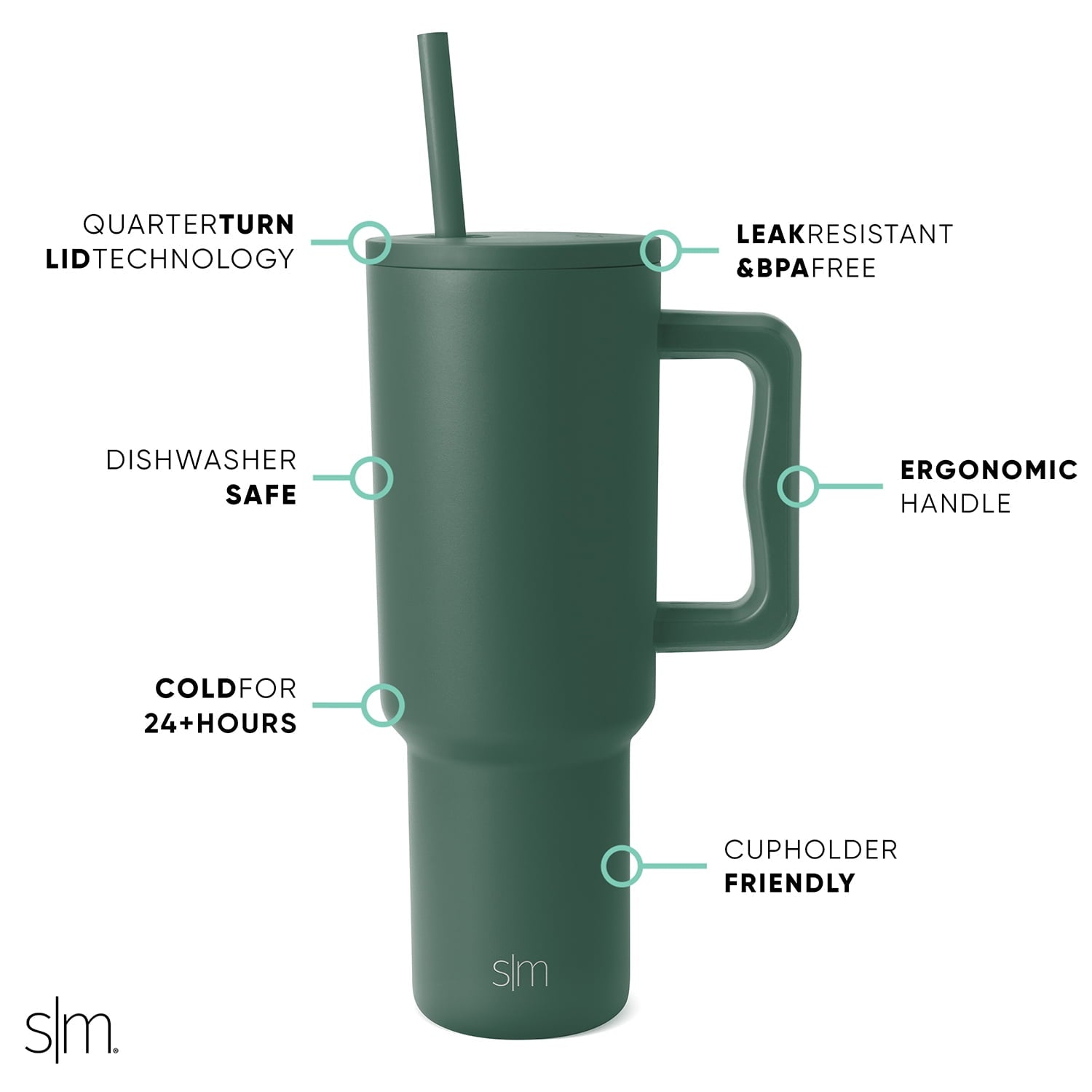 Simple Modern 40 fl oz Insulated Stainless Steel Trek Tumbler with Straw Lid | 80s Mix M403T