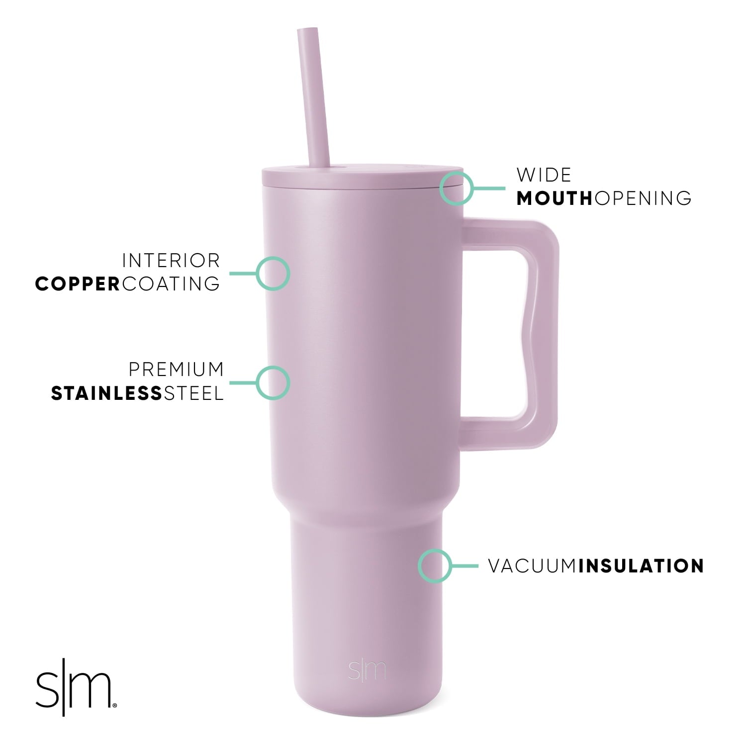 Simple Modern 40 fl oz Insulated Stainless Steel Trek Tumbler with Straw Lid | 80s Mix M403T