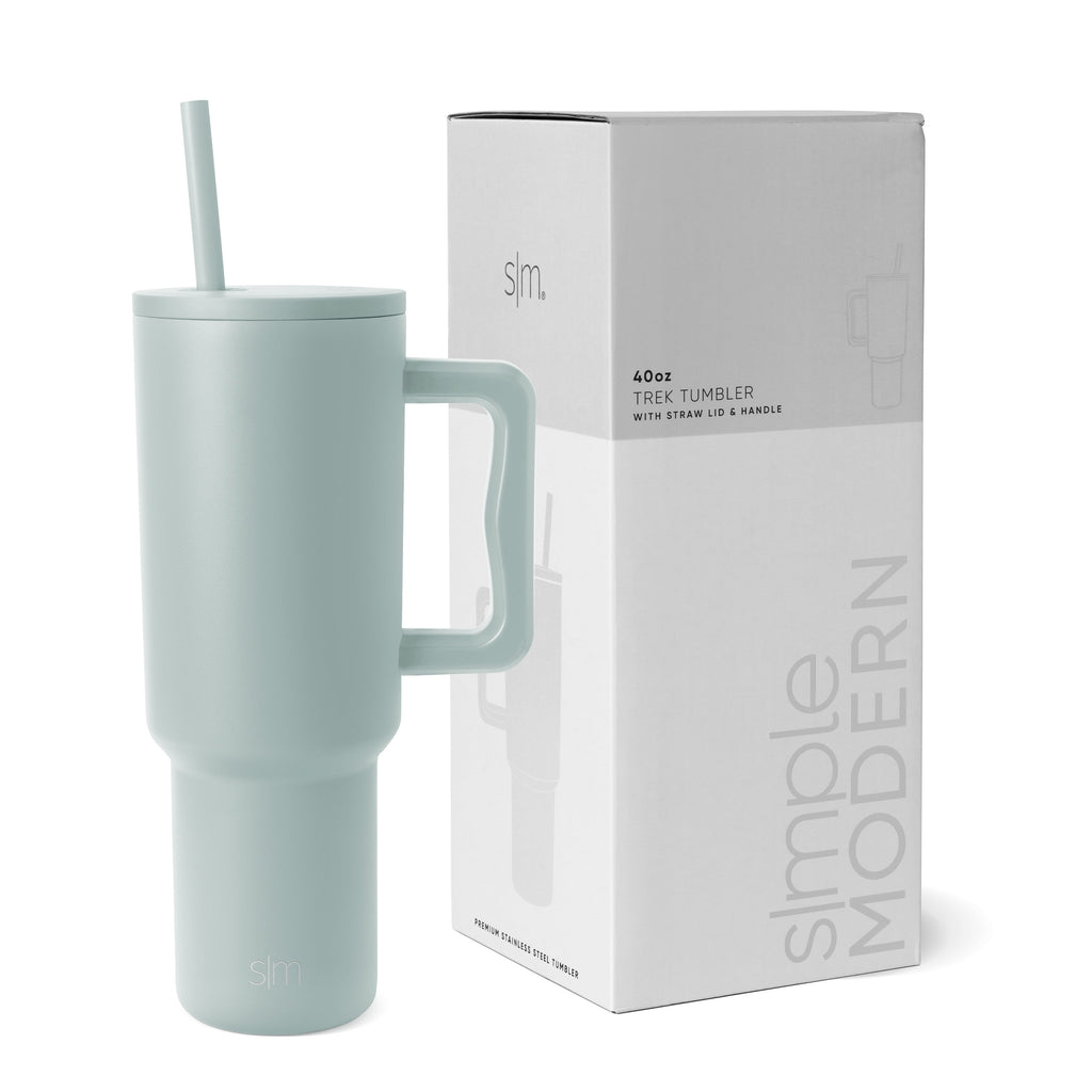 Simple Modern 40 fl oz Insulated Stainless Steel Trek Tumbler with Straw Lid | 80s Mix M403T
