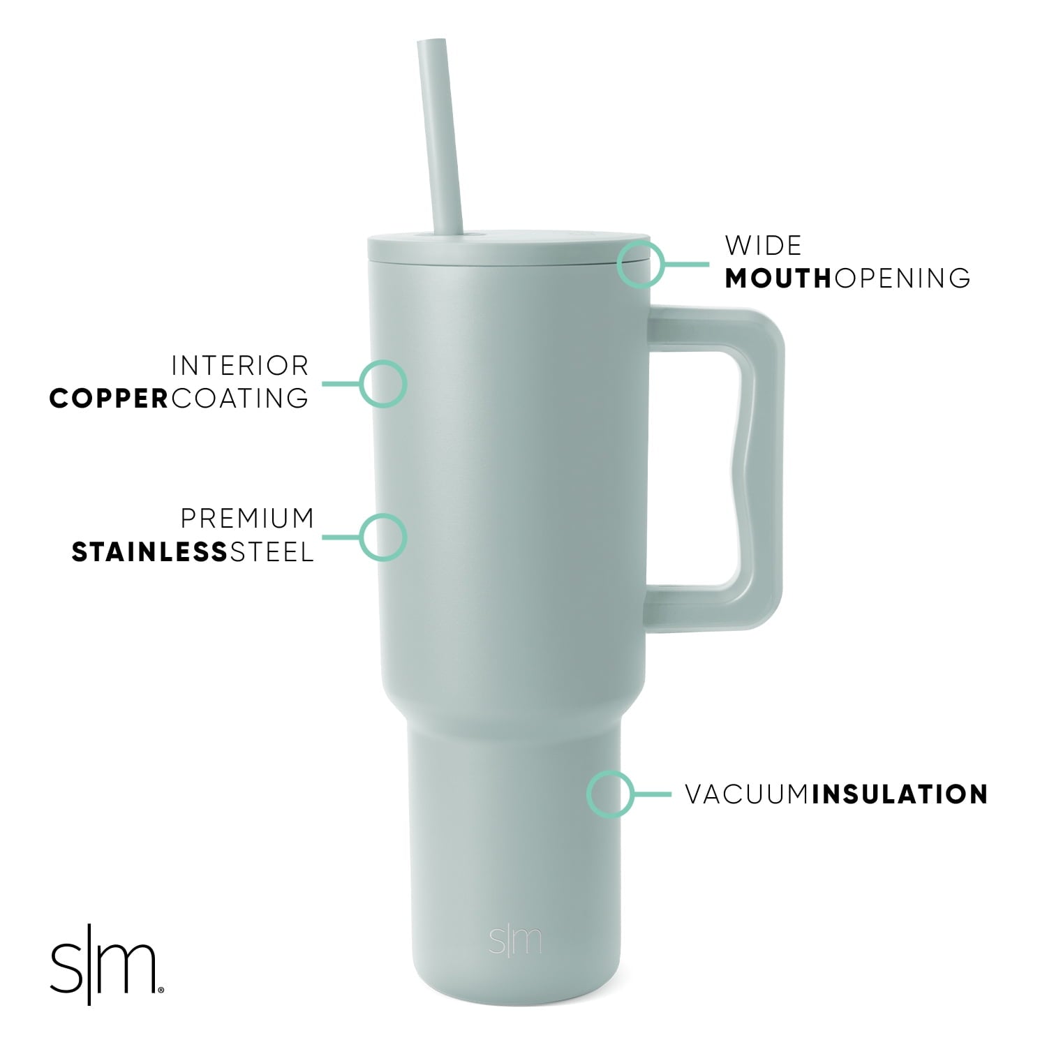 Simple Modern 40 fl oz Insulated Stainless Steel Trek Tumbler with Straw Lid | 80s Mix M403T