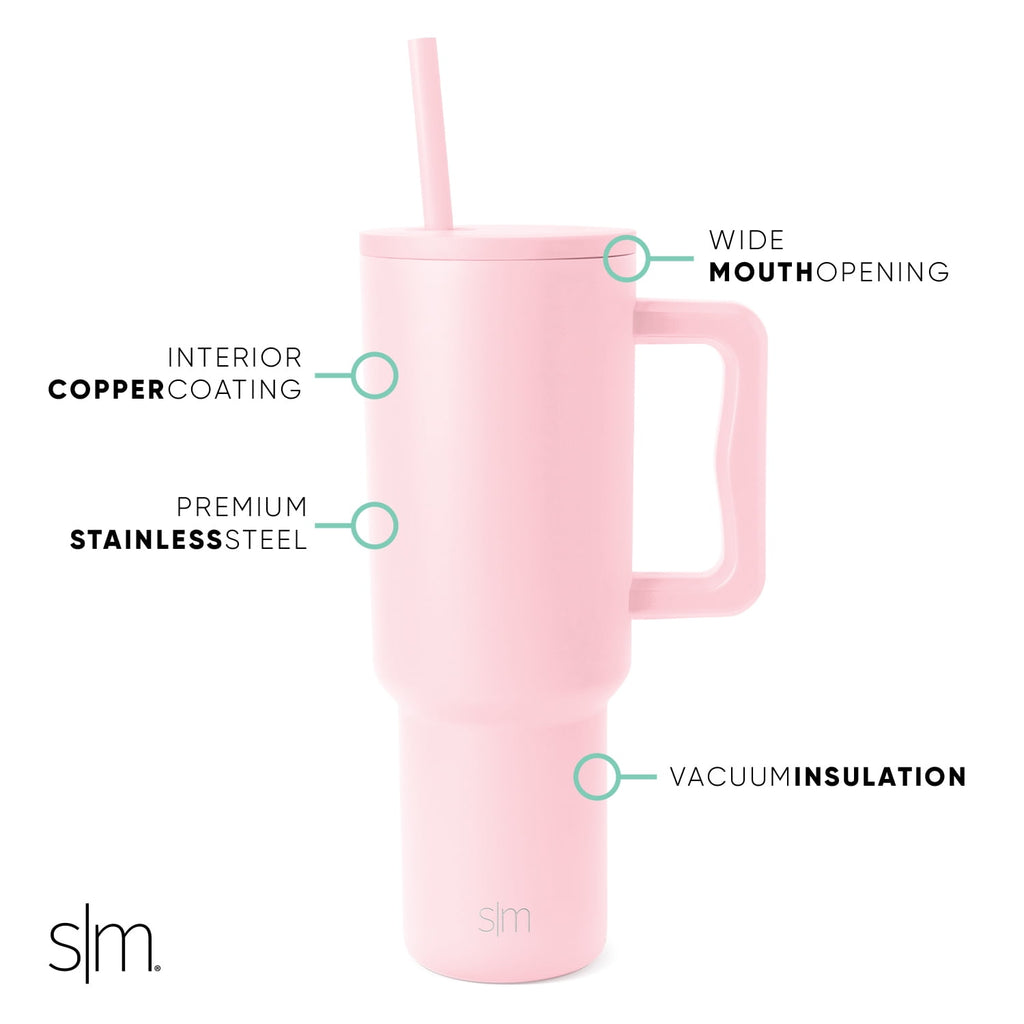 Simple Modern 40 fl oz Insulated Stainless Steel Trek Tumbler with Straw Lid | 80s Mix M403T