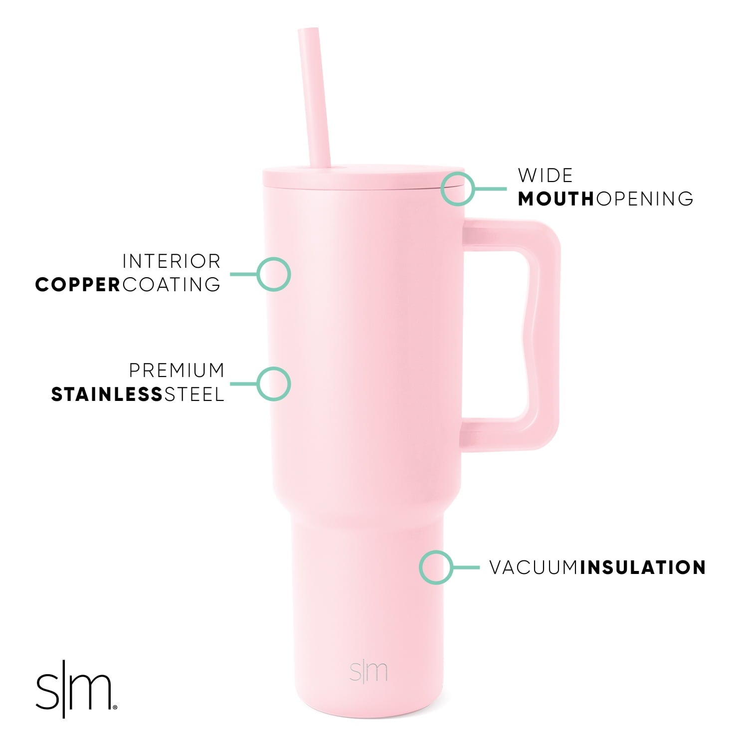 Simple Modern 40 fl oz Insulated Stainless Steel Trek Tumbler with Straw Lid | 80s Mix M403T