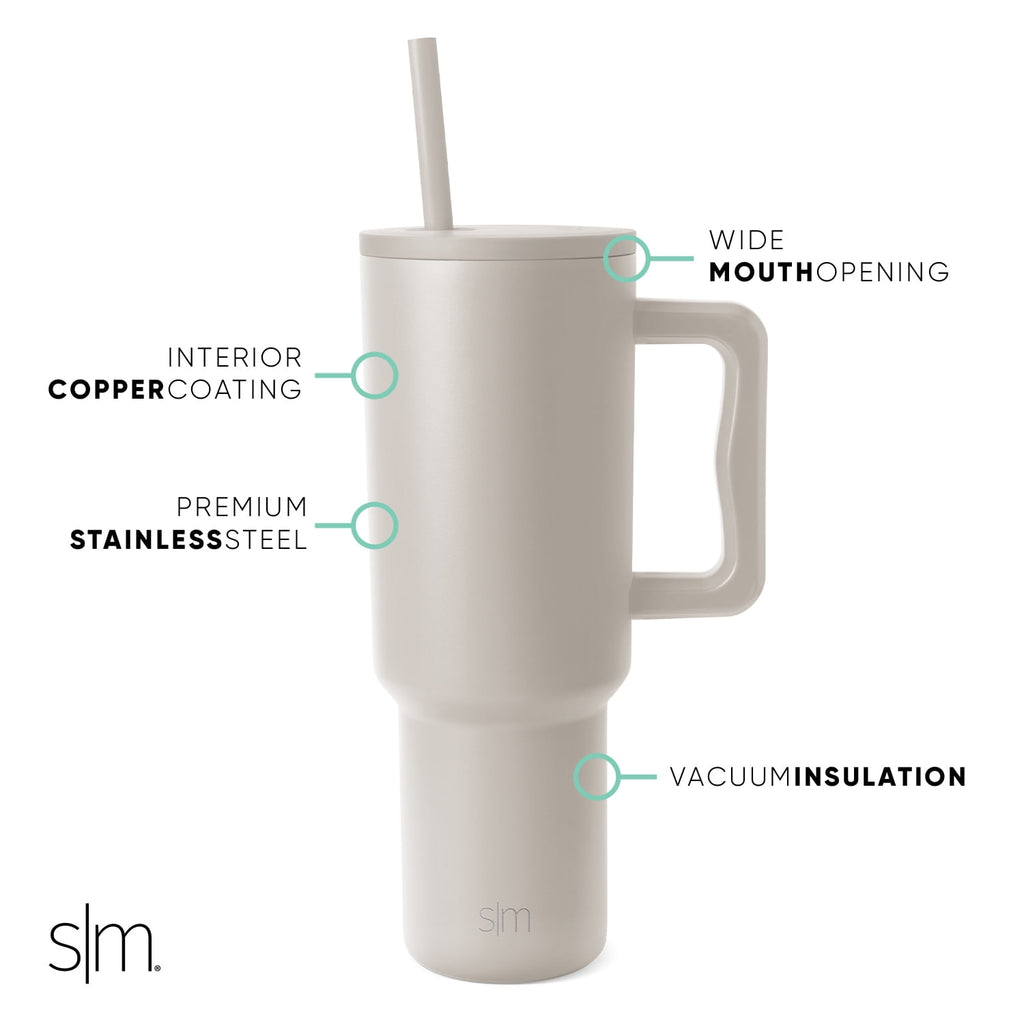 Simple Modern 40 fl oz Insulated Stainless Steel Trek Tumbler with Straw Lid | 80s Mix M403T