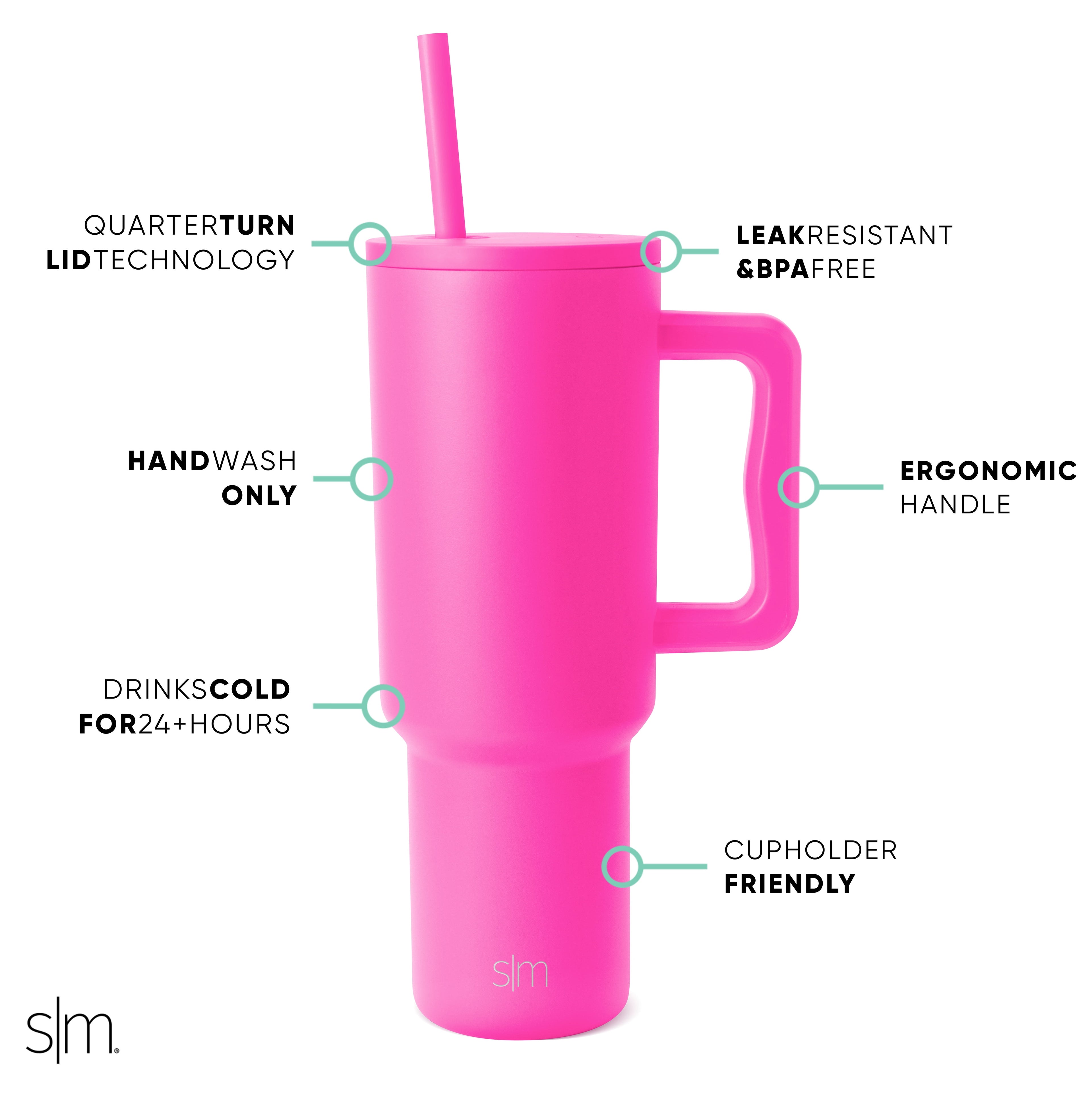 Simple Modern 40 fl oz Insulated Stainless Steel Trek Tumbler with Straw Lid | 80s Mix M403T