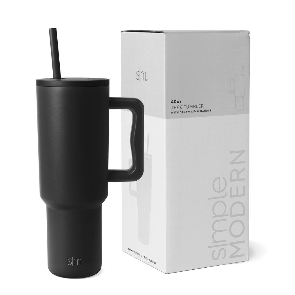 Simple Modern 40 fl oz Insulated Stainless Steel Trek Tumbler with Straw Lid | 80s Mix M403T