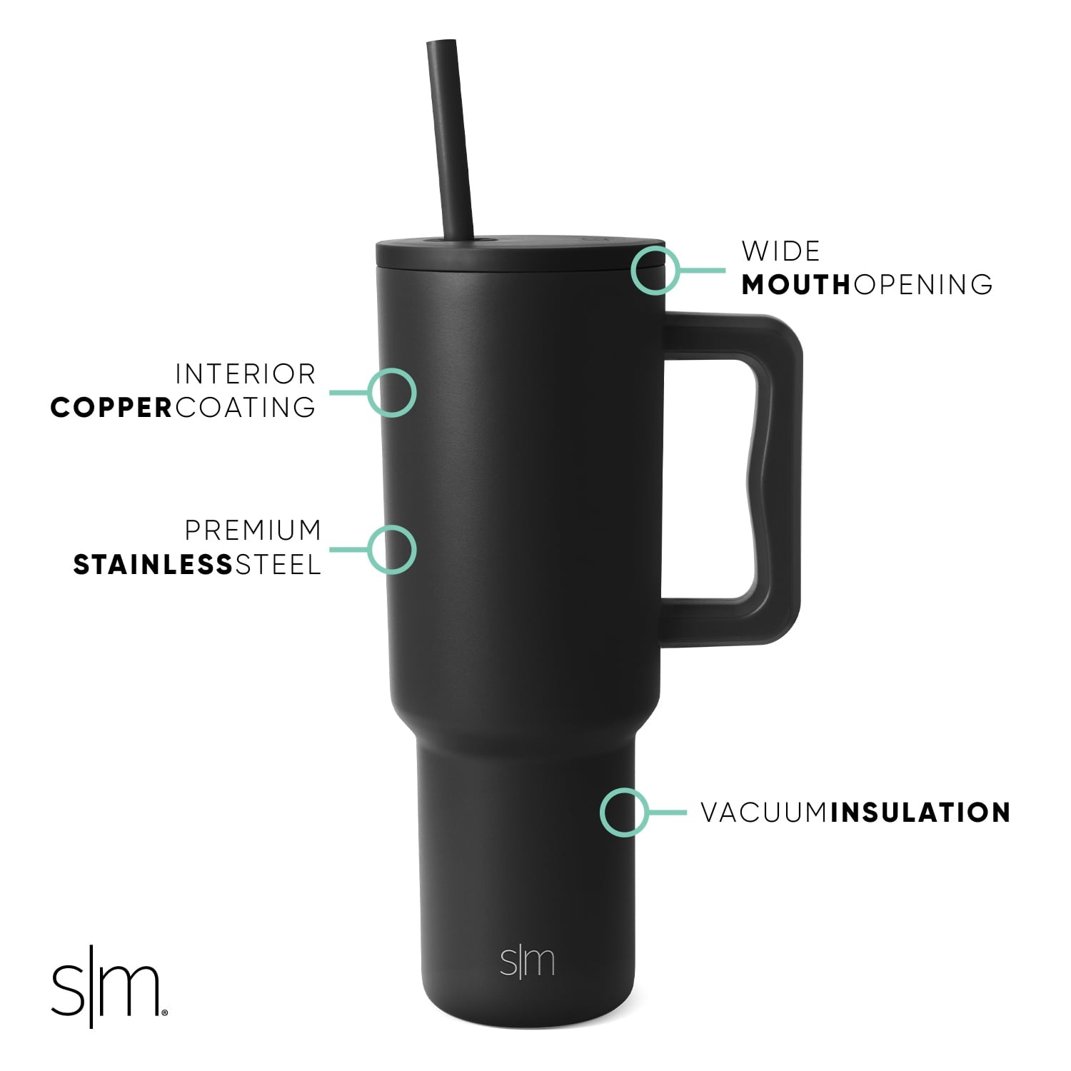 Simple Modern 40 fl oz Insulated Stainless Steel Trek Tumbler with Straw Lid | 80s Mix M403T