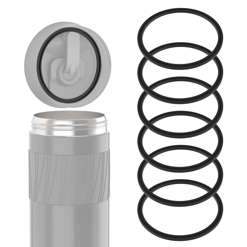 Linkidea 6 Pack Water Bottle Gasket Replacement Compatible with Contigo Byron Snapseal Travel Mug 16oz/20oz, Silicone O Ring Leak Proof Rubber Seal with Tweezer for Bottle Lid, Black M126N
