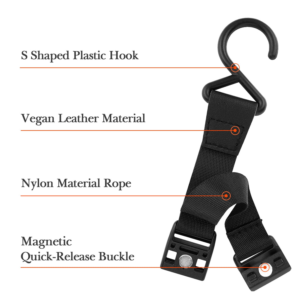 Linkidea 2 Pack Fence Hooks for Waterbottle, Compatible with Stanley, Nalgene, IRON FLASK with Handle Bottle &amp; Tumbler, S Shaped Hook Hanger Magnetic Buckle for Outdoor Sports Camping M231C