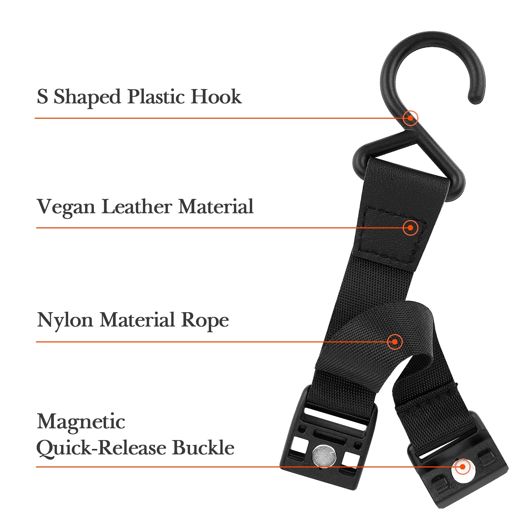 Linkidea 2 Pack Fence Hooks for Waterbottle, Compatible with Stanley, Nalgene, IRON FLASK with Handle Bottle &amp; Tumbler, S Shaped Hook Hanger Magnetic Buckle for Outdoor Sports Camping M231C