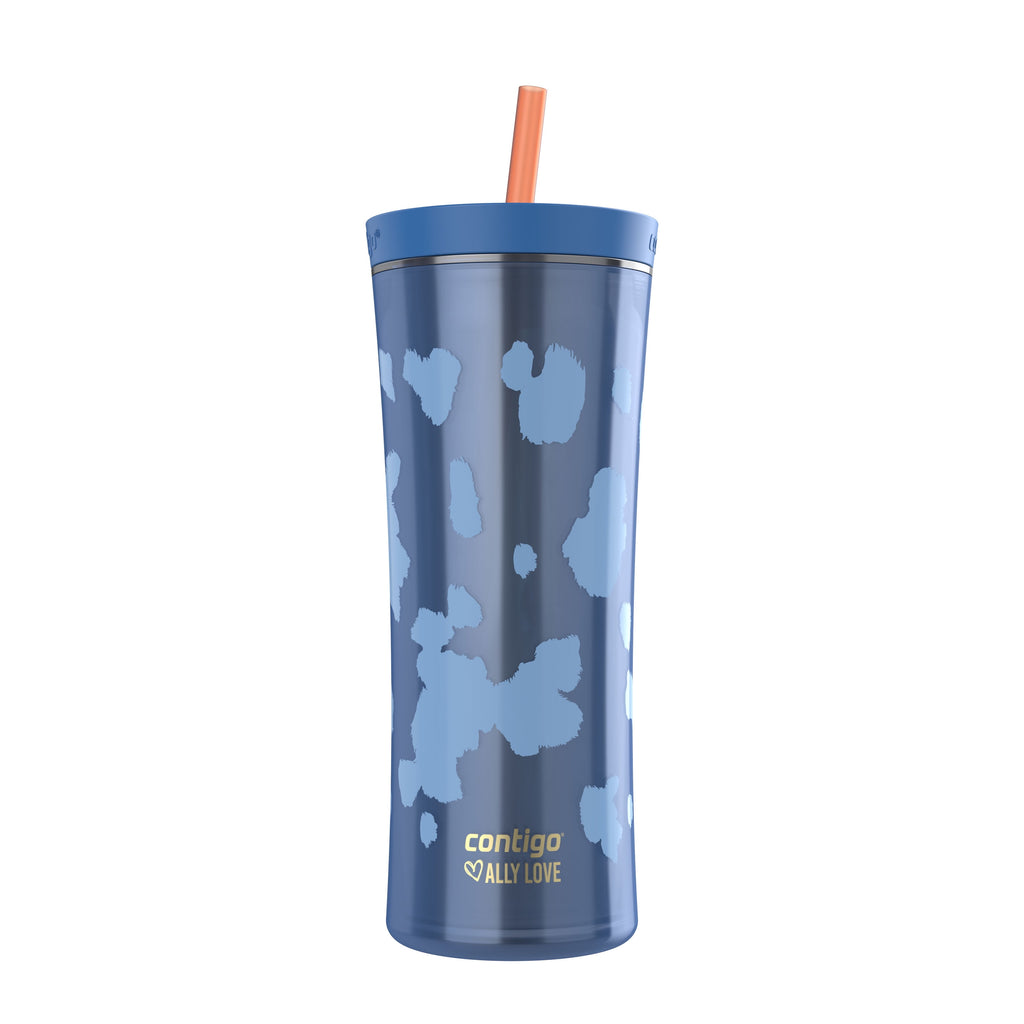 Contigo 20oz Shake &amp; Go Tumbler, Plastic with Straw, Stellar Jay Cowhide Couture M119U