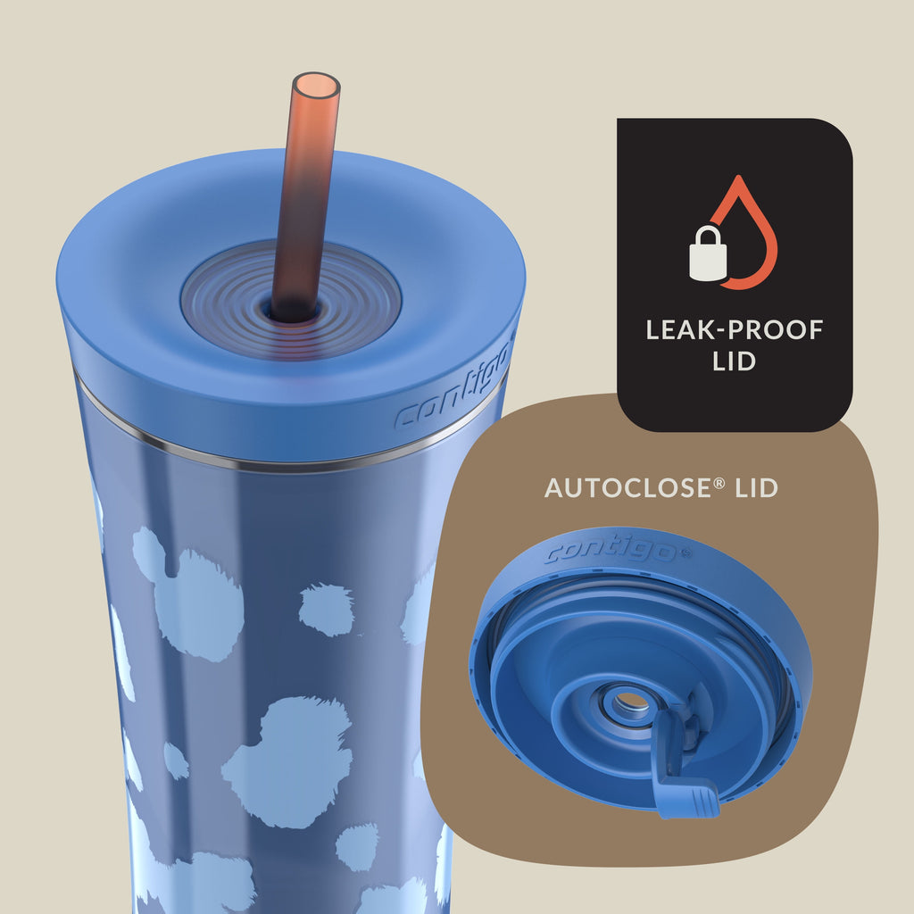 Contigo 20oz Shake &amp; Go Tumbler, Plastic with Straw, Stellar Jay Cowhide Couture M119U