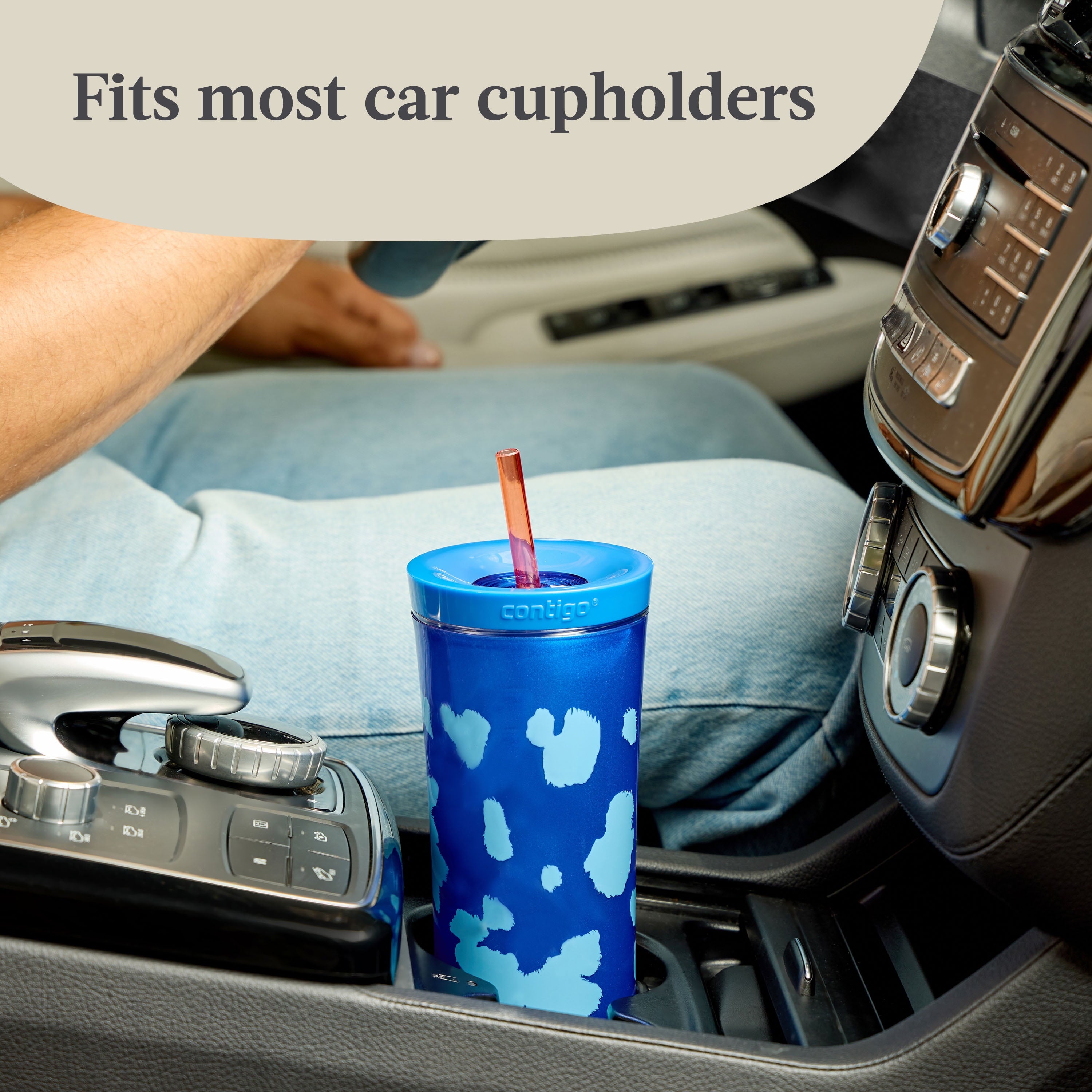 Contigo 20oz Shake &amp; Go Tumbler, Plastic with Straw, Stellar Jay Cowhide Couture M119U