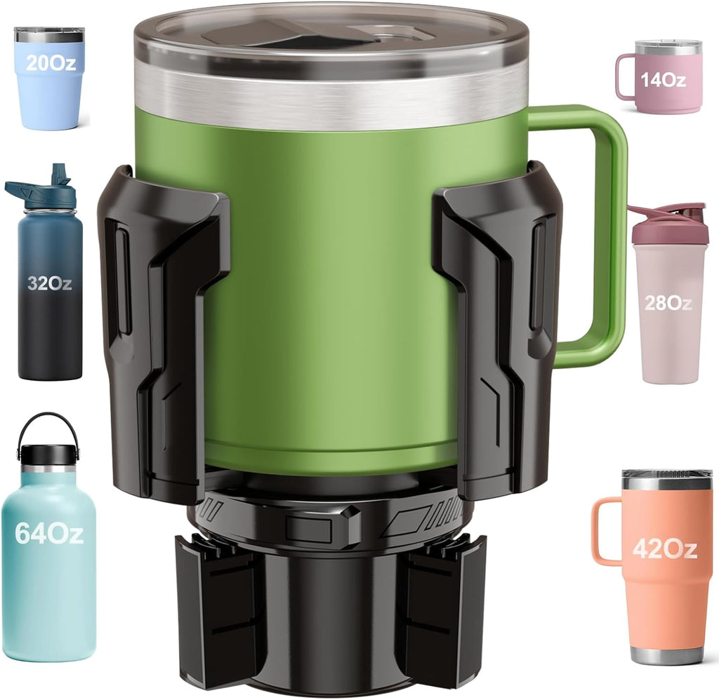 Cup Holder Expander: One-Button Open, Universal, Adjustable Holder(Diameter 2.6"- 4.8"), Cup Holder Expander for , , Nalgene, Takeya, Camelbak, Ramblers, , Tumblers, Mugs M220E