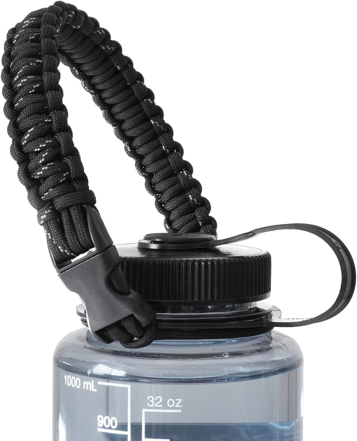 Hydrocord Handle for Nalgene Water Bottles, Fits Wide Mouth Water Bottles, Durable Carrier, Secure Accessories, Compatible with 32oz, 36oz, 48oz Water Bottle (Black) M206P