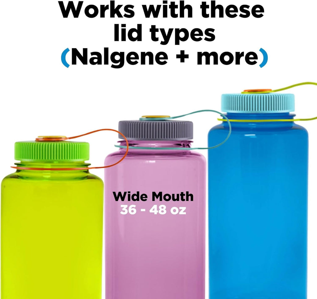 Hydrocord Handle for Nalgene Water Bottles, Fits Wide Mouth Water Bottles, Durable Carrier, Secure Accessories, Compatible with 32oz, 36oz, 48oz Water Bottle (Black) M206P