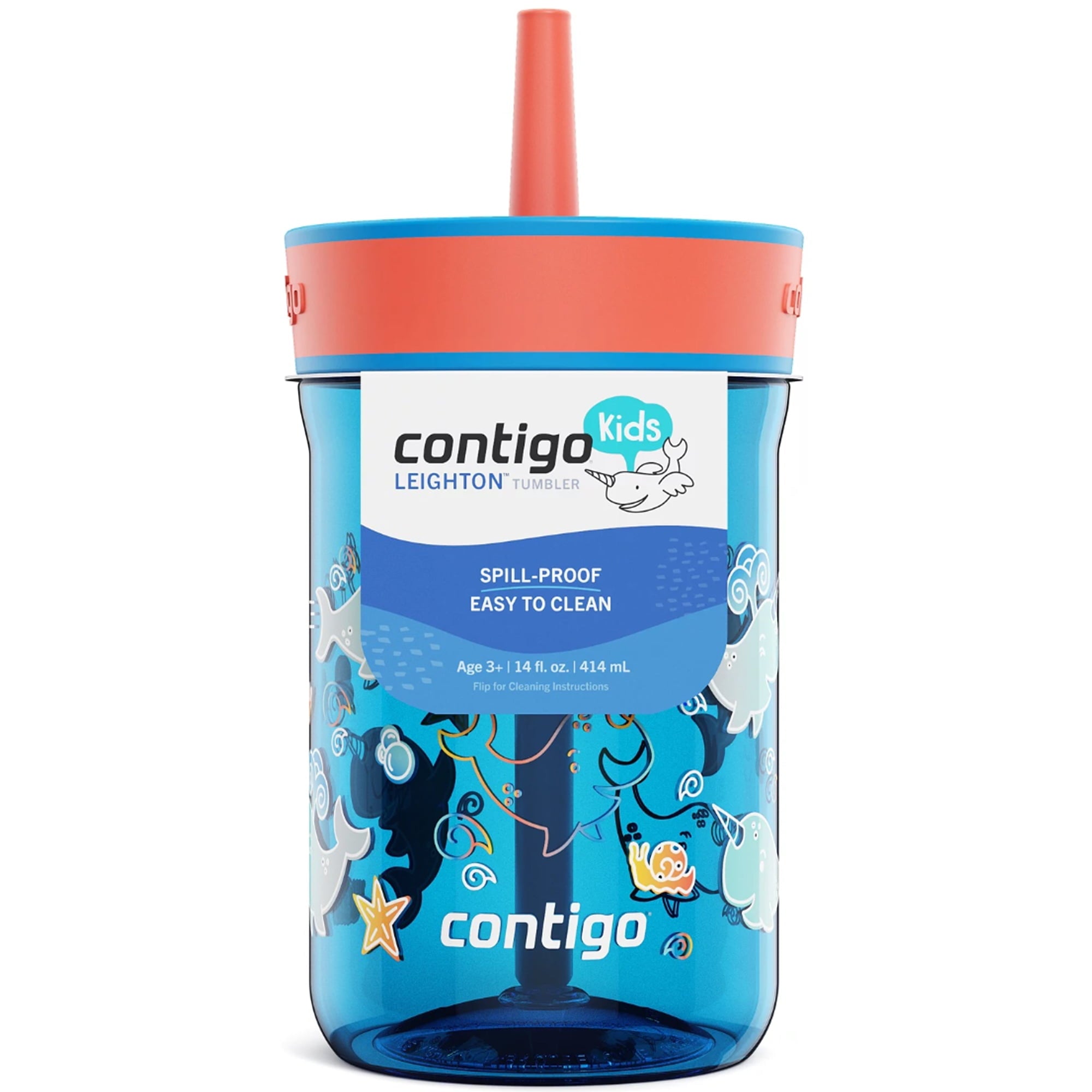 Contigo Kid's 14 oz. Leighton Tumbler with Straw - Juniper/Blue Forest M118L