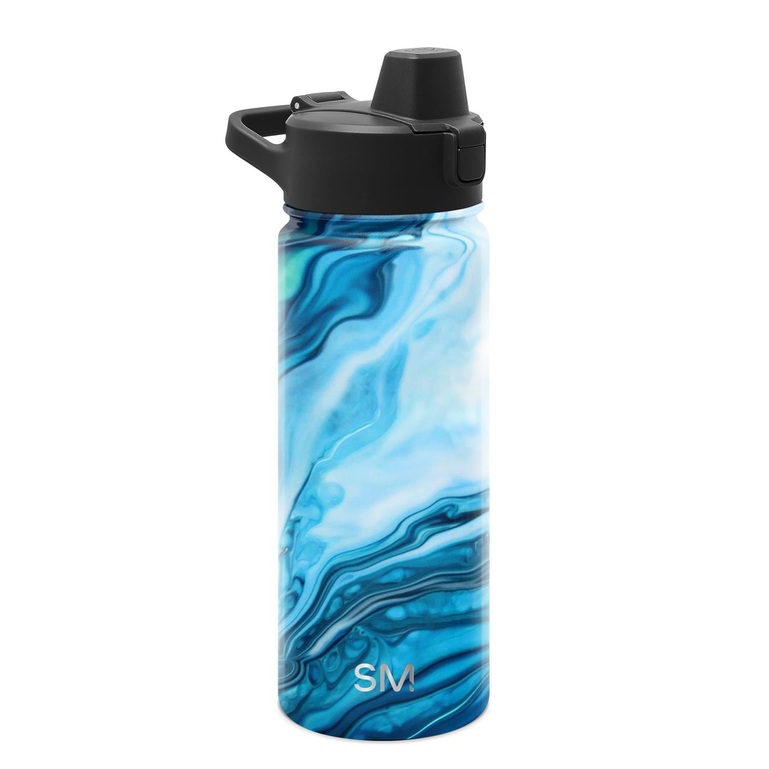 Simple Modern 18 fl oz Insulated Stainless Steel Summit Water Bottle with Covered Silicone Straw Lid | Sweet Taffy M395M