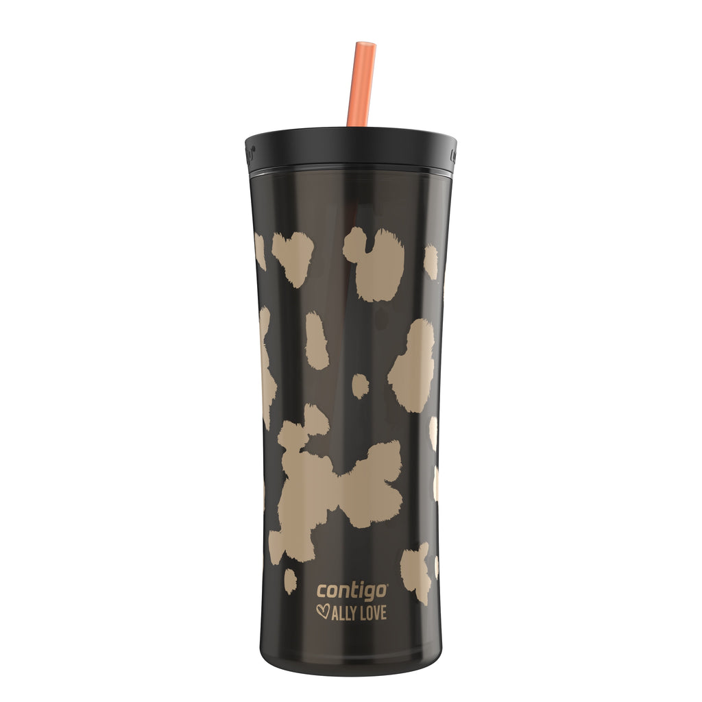 Contigo 20oz Shake &amp; Go Tumbler, Plastic with Straw, Licorice Cowhide Couture M93Q