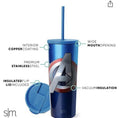 Simple Modern Insulated Avengers Shield 24oz  Tumbler W/Flip Lid and Straw Lid M426F