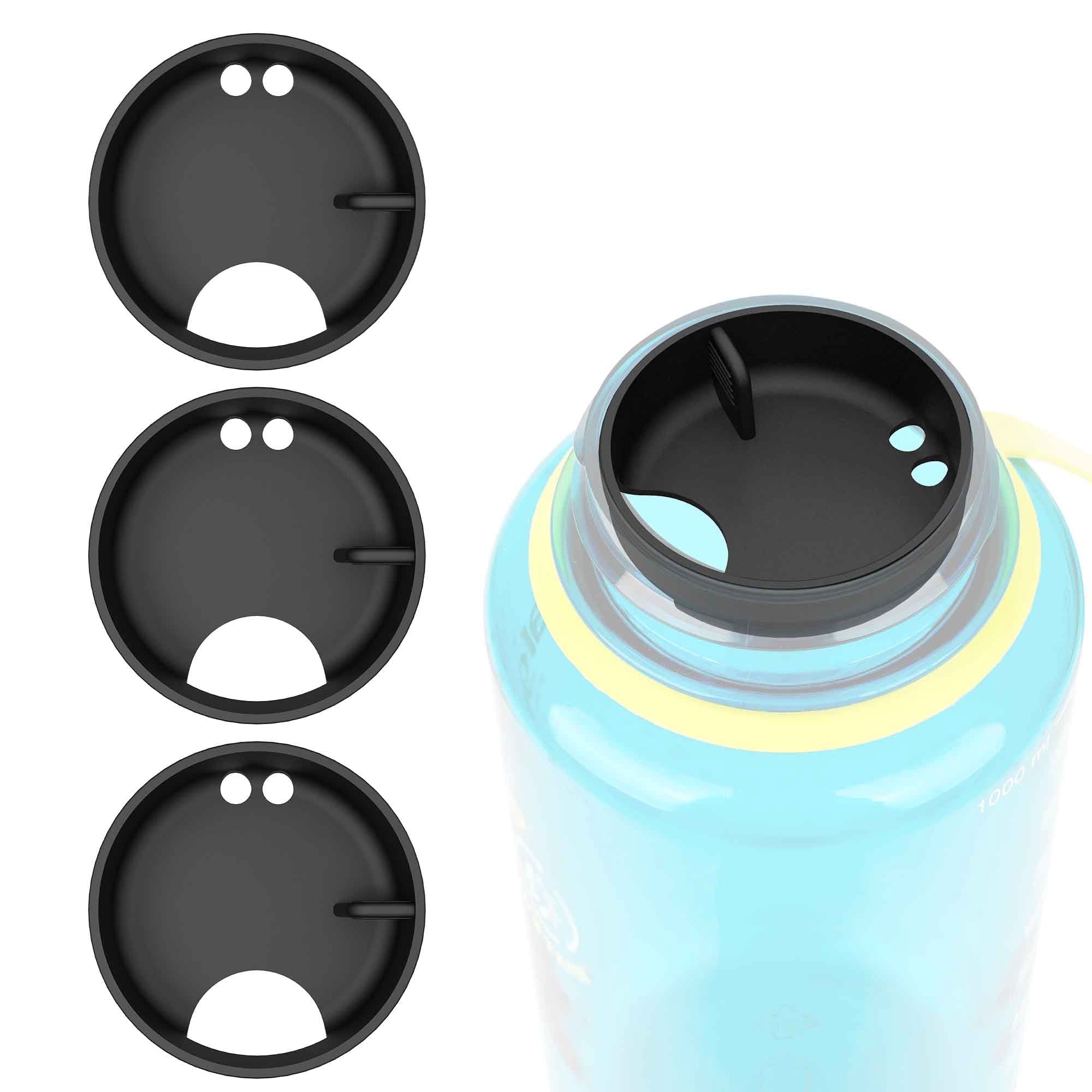 Linkidea 4 Pack Water Bottle Silicone Splashguard Compatible with Nalgene Sustain Wide Mouth 32oz, Anti-Spill Splash Guard for Wide-Necked Bottles with 53mm Opening, Waterbottle Easy Sipper M208M