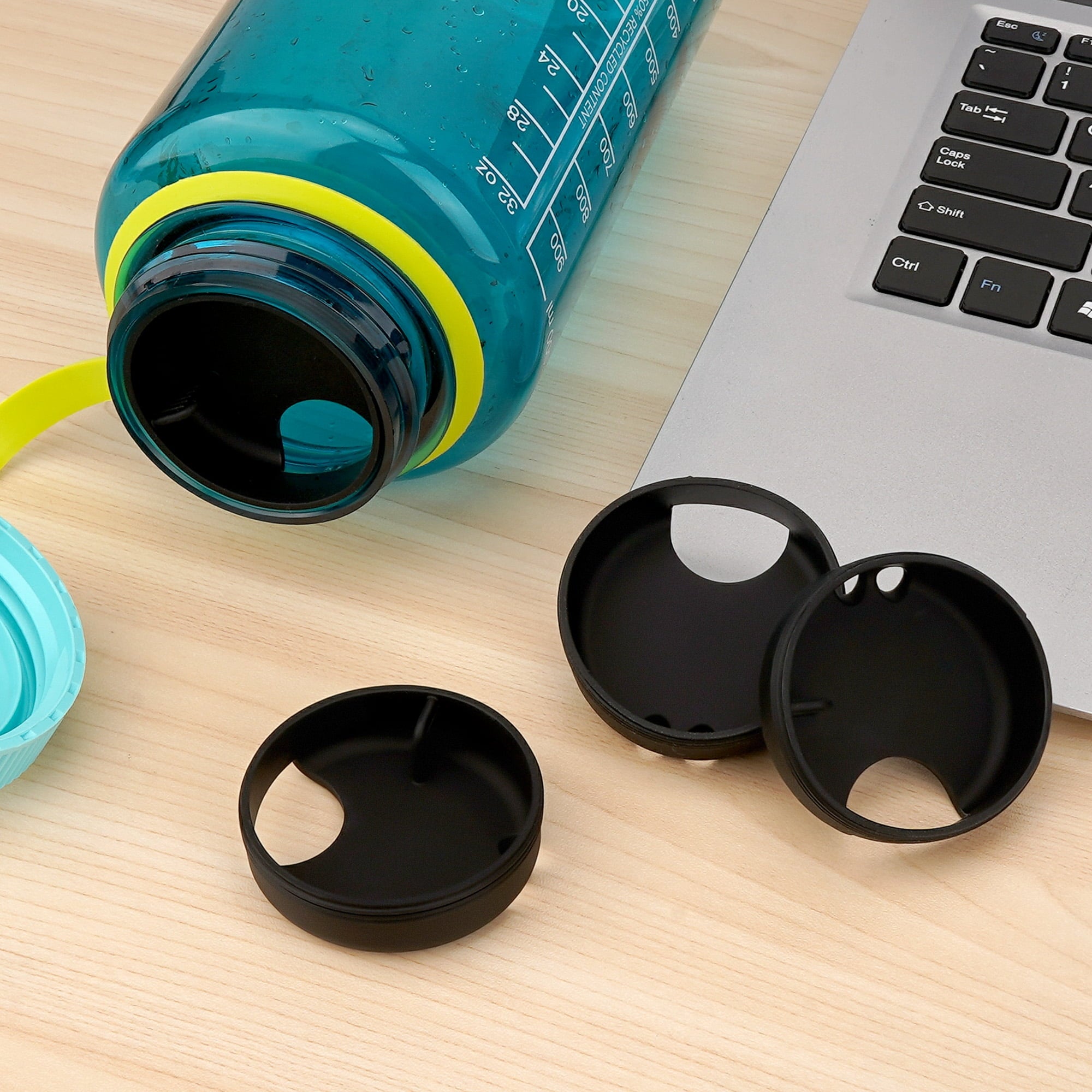 Linkidea 4 Pack Water Bottle Silicone Splashguard Compatible with Nalgene Sustain Wide Mouth 32oz, Anti-Spill Splash Guard for Wide-Necked Bottles with 53mm Opening, Waterbottle Easy Sipper M208M
