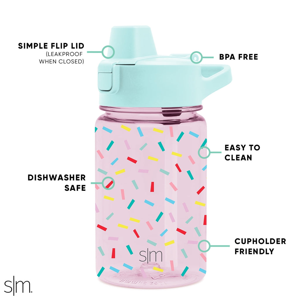 Simple Modern 12 fl oz Reusable Tritan Summit Water Bottle with Silicone Straw Lid | Birthday Cake M404U