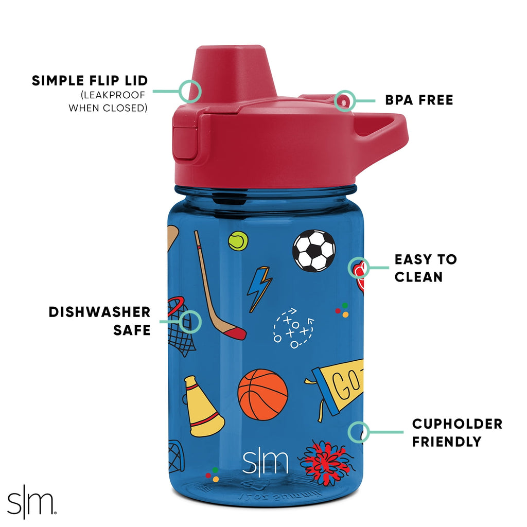 Simple Modern 12 fl oz Reusable Tritan Summit Water Bottle with Silicone Straw Lid | Birthday Cake M404U