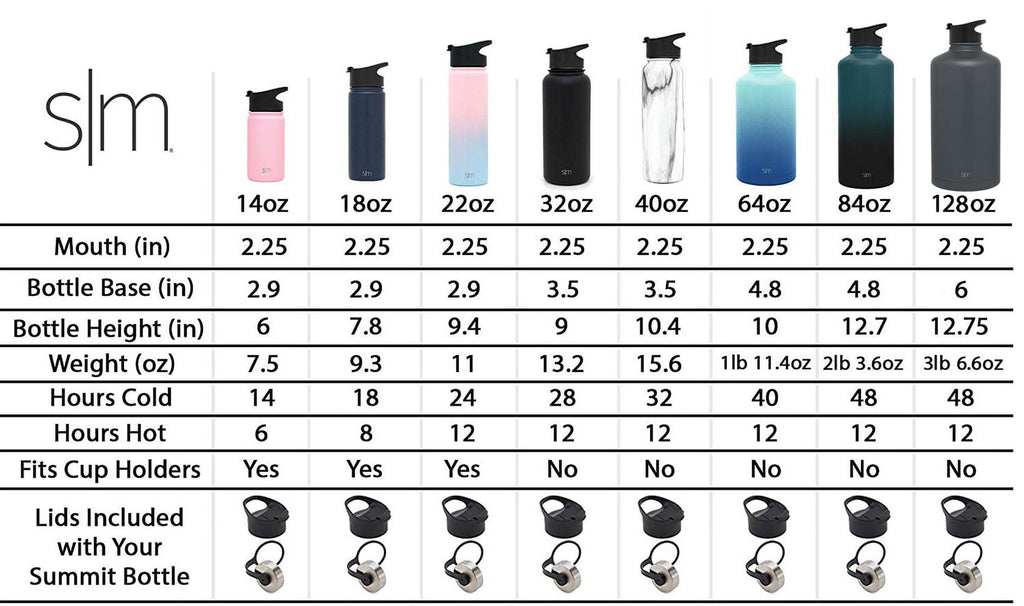 Simple Modern Summit 18 oz Silver and Black Double Wall Vacuum Insulated Stainless Steel Water Bottle with Wide Mouth and Flip-Top Lid M416E