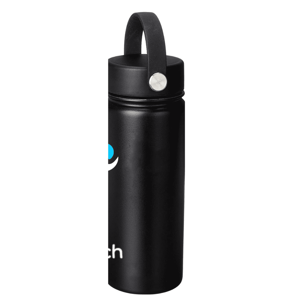 NuRich Sports Water Bottle - 18 Oz, Vacuum Insulated Stainless Steel, Modern Double Walled, Simple Thermo Modern Mug, Hydro Metal Canteen Flask Wide Mouth with Sweat Proof Design for Cold &amp; Hot Temp M684B