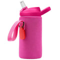 Linkidea Water Bottle Sleeve Compatible with CamelBak Eddy+ Tritan 14oz, Steel 12oz Kids Bottle, Waterbottle Holder Bag with Name Tag, Rose Red M385P