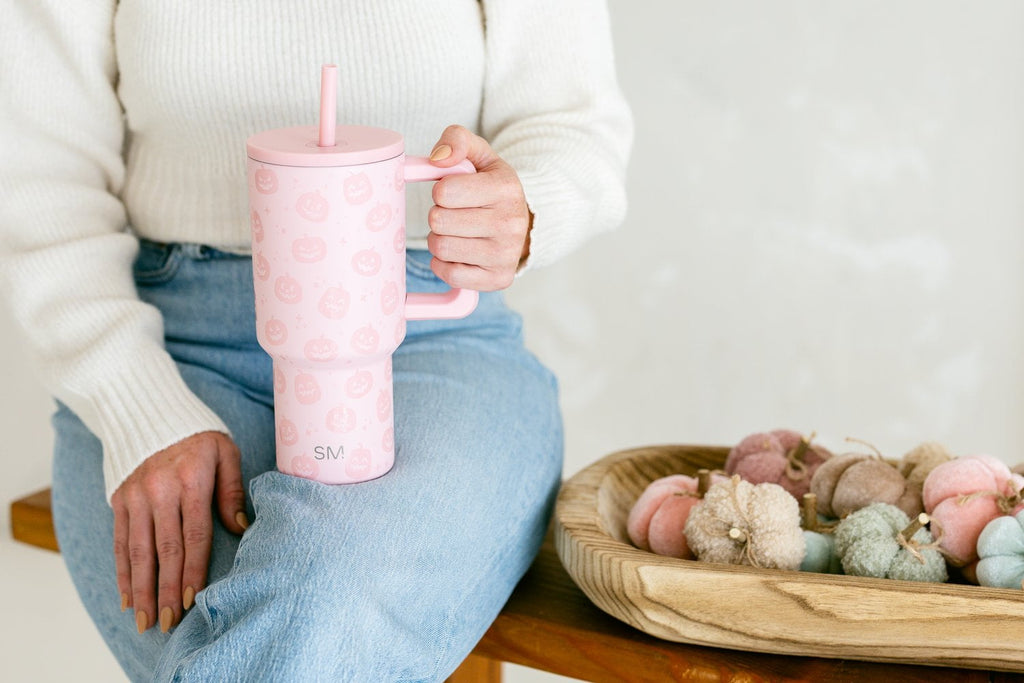 Simple Modern 30 fl oz Insulated Stainless Steel Trek Tumbler with Straw Lid | Seaglass Sage and Cream Checkmate M690P