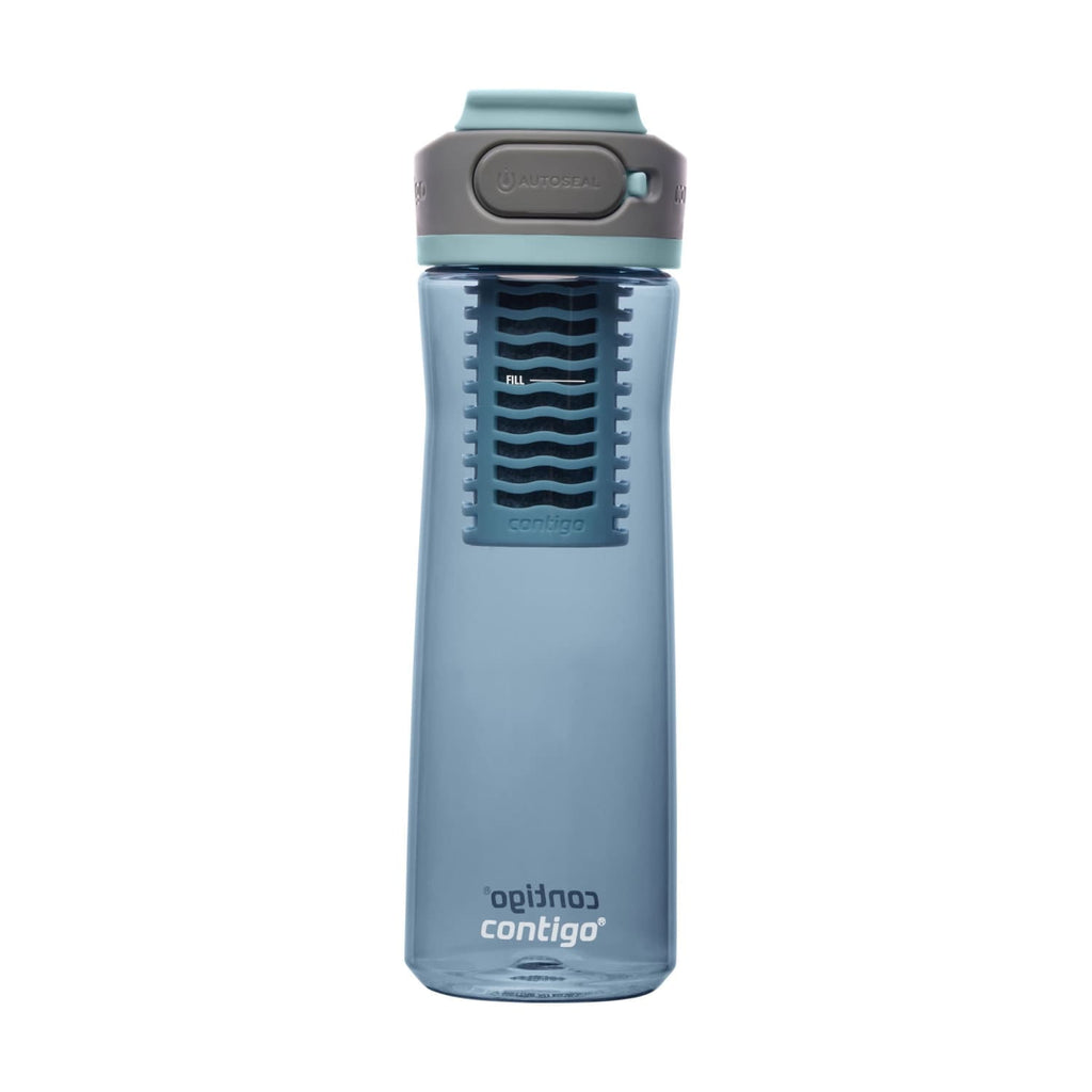 (2 pack) Contigo Clybourn Plastic FreeFlow Filter Water Bottle with AUTOSEAL Lid 24 oz., Dark Ice, with Replacable Filter M62Q