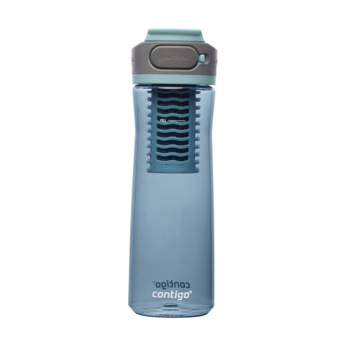(2 pack) Contigo Clybourn Plastic FreeFlow Filter Water Bottle with AUTOSEAL Lid 24 oz., Dark Ice, with Replacable Filter M62Q