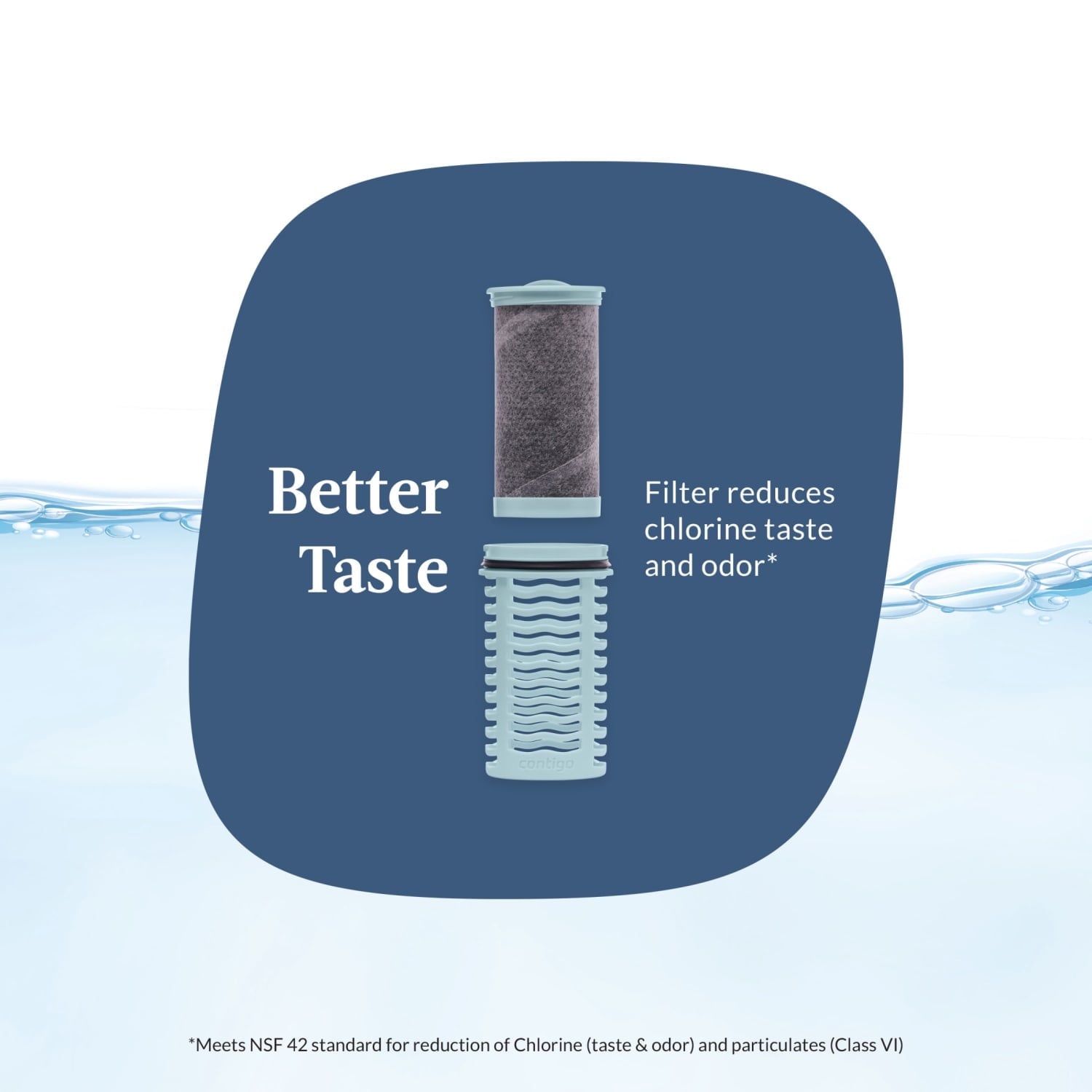 (2 pack) Contigo Clybourn Plastic FreeFlow Filter Water Bottle with AUTOSEAL Lid 24 oz., Dark Ice, with Replacable Filter M62Q