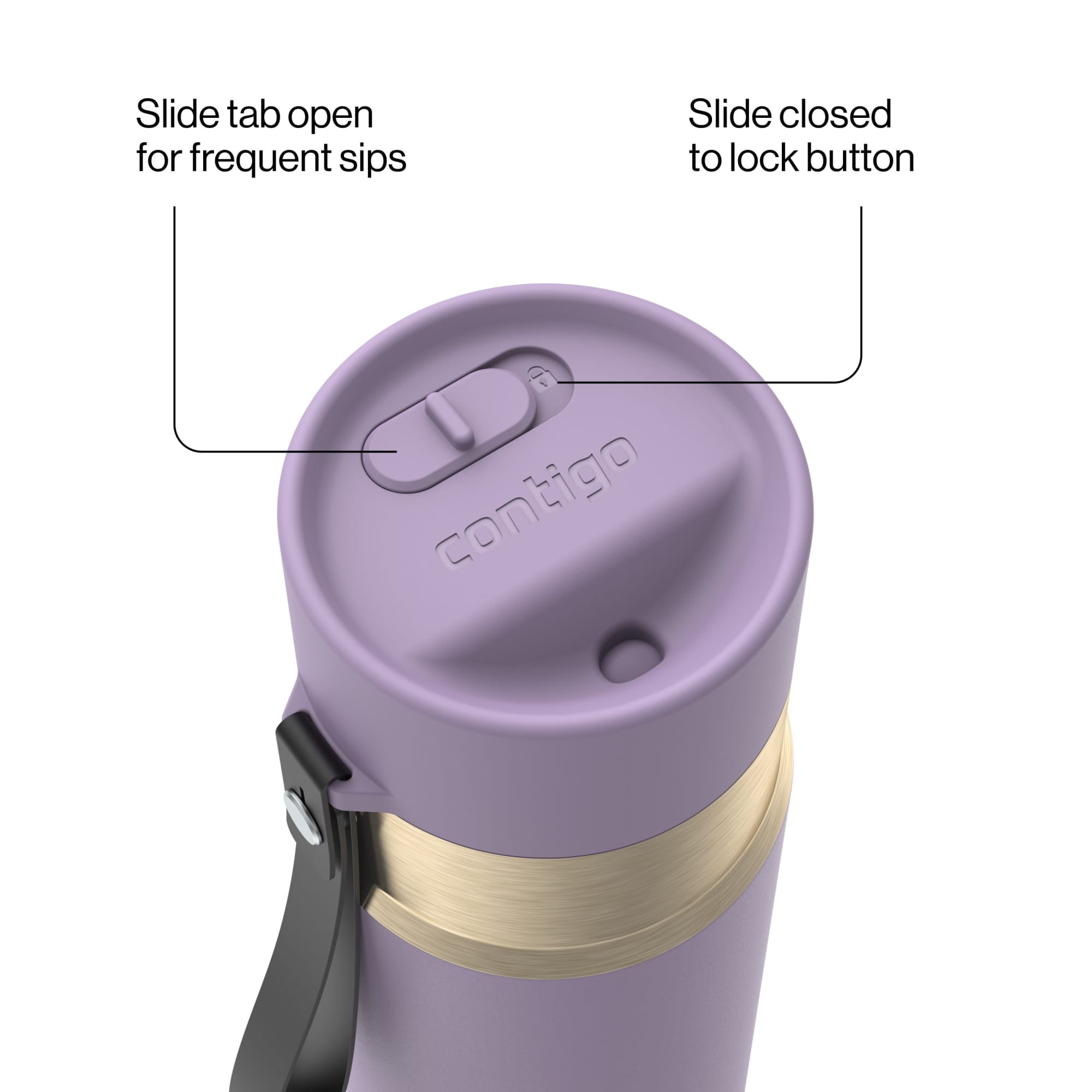 Contigo AutoSeal 16 oz Leakproof Water Bottle with Carrying Strap M23D