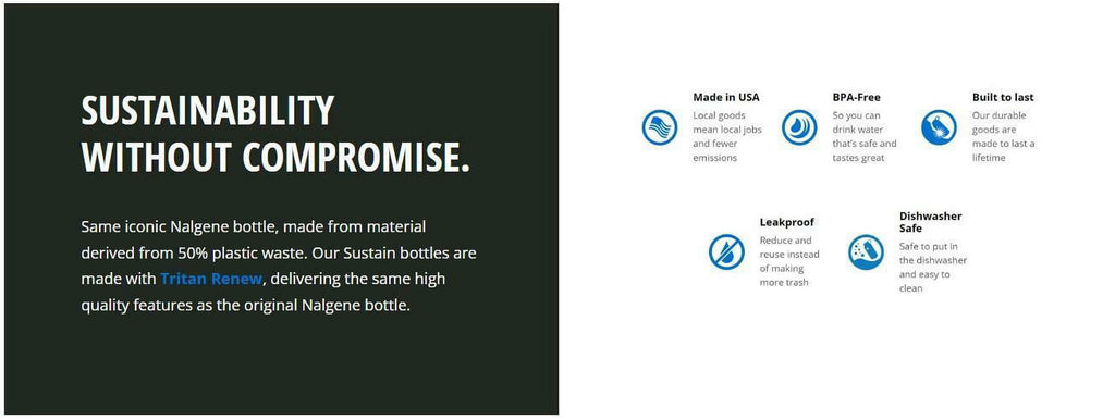 Nalgene Tritan OTF Water Bottle: 24oz, Glacial Blue M142H