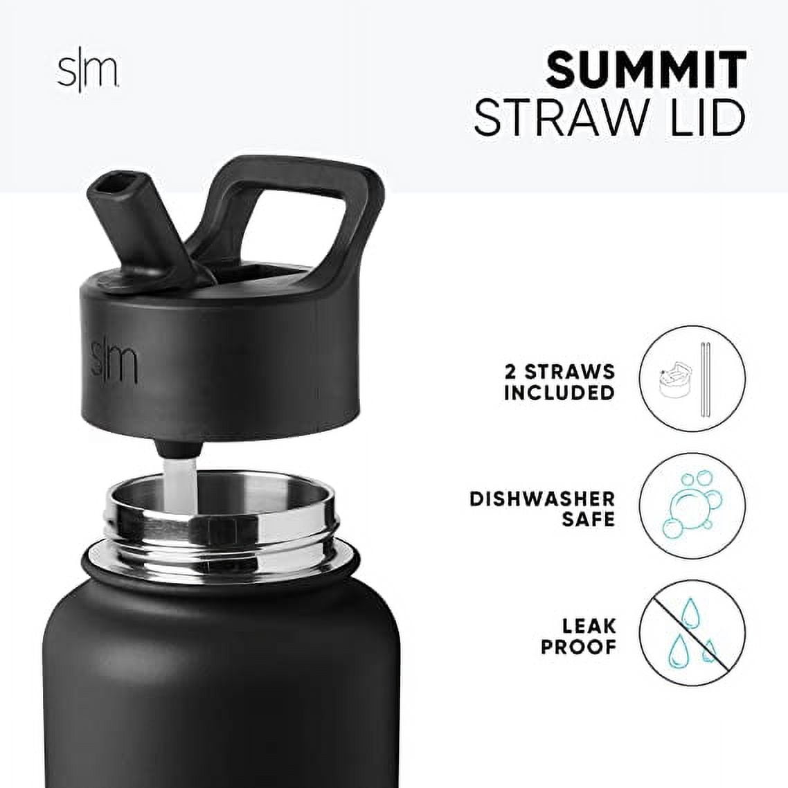 Simple Modern Summit Water Bottle Straw Lid Vacuum Insulated Stainless Steel Bottle | 18 fl oz M685A