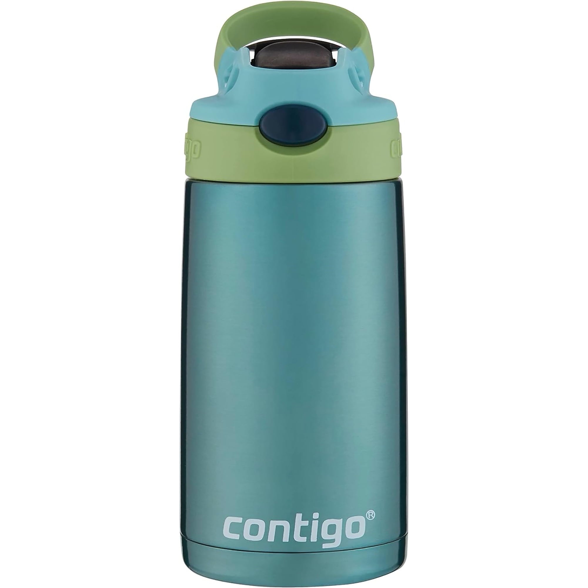 Contigo Kid's 13 oz. AutoSpout Straw Water Bottle - Stainless Steel/Azalea/Pansy M114U