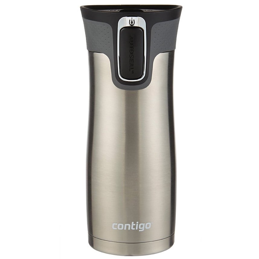 Contigo AUTOSEAL West Loop 2.0 Travel Mug, 16 oz., Stainless Steel with Black Button M98B